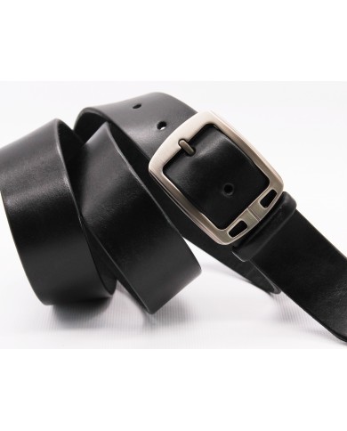 Classic Men's genuine leather belt with metal buckle