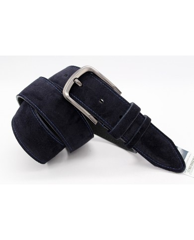 Men's suede belt with metal buckle