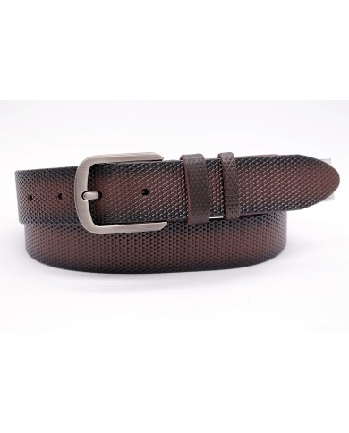 Leather men's belt made of genuine leather