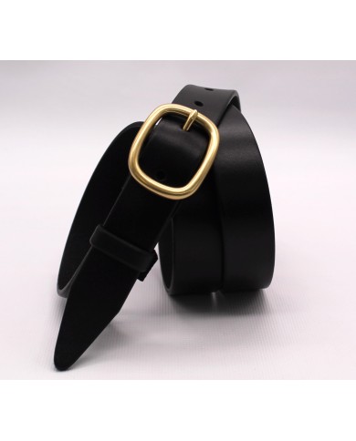 Women's leather belt black