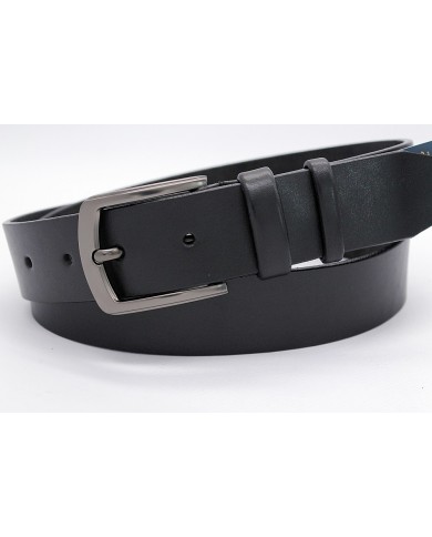Men's belt in black genuine leather
